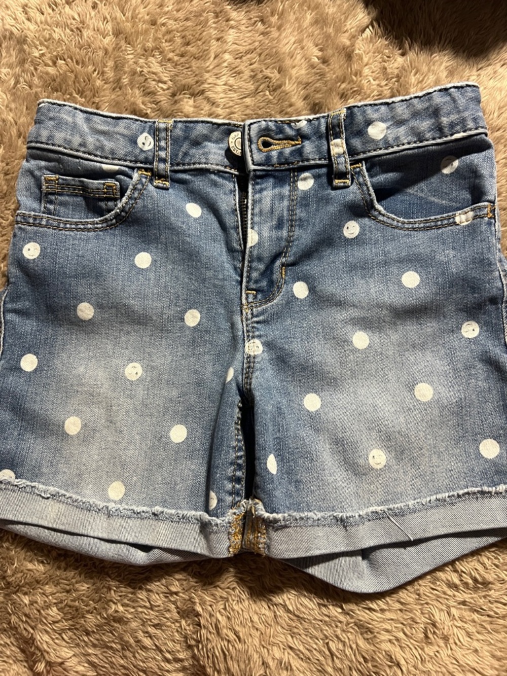 GAP Light Blue Polka Dot Denim Shorts